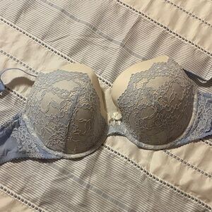 Victoria's Secret Lace Bra in Blue and Cream